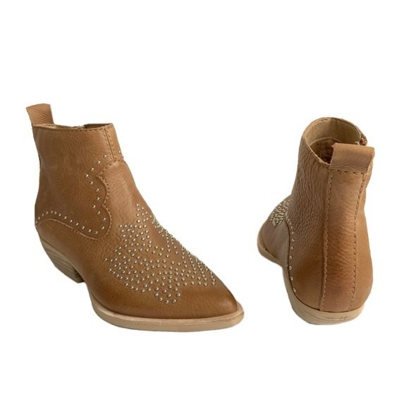 Dolce Vita Bootie Women Size 6M Tan Leather Western Point-toe Booties - Picture 3 of 12